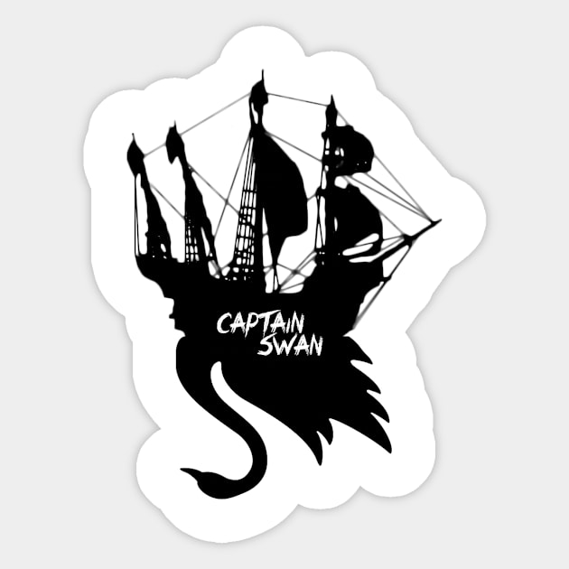 Captain Swan Sticker by hookedjanine